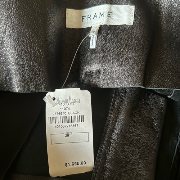 HOST PIC FRAME PANELED SUEDE/LEATHER SKINNY PANTS W/WIDE LEATHER GROMMET BELT 29 - Picture 8 of 9